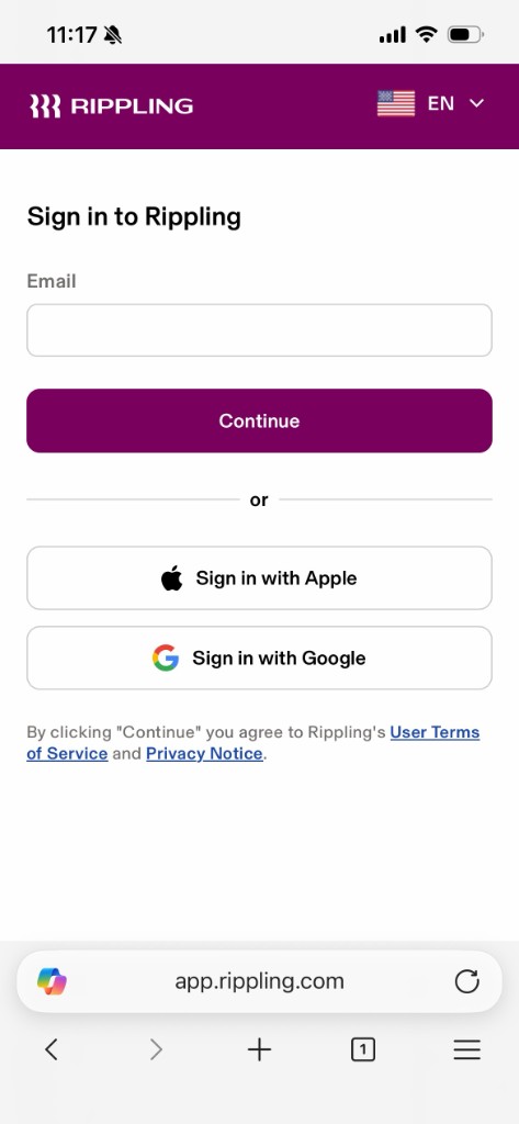 A page in Edge with the three-line menu at the bottom right