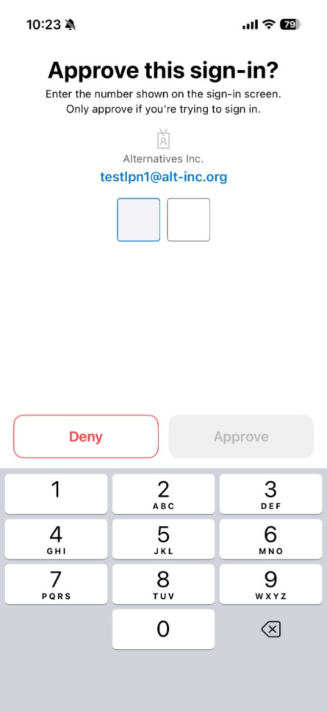 Microsoft Authenticator asking to approve a sign-in by entering a two-digit number
